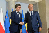 Polish Prime Minister Tusk meets with Romanian President Dan in Warsaw
