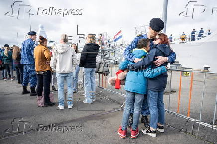 Navy ship Zr.Ms. Tromp returns home after deployment in the Baltic Sea and Arctic