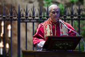 Pope Leo leads a Rosary prayer in the Vatican Gardens