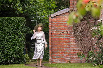 Queen Mathilde of Belgium visits the Beguinage 'Ten Wijngaerde' in Bruges