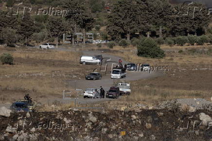 Druze poeple in Golan Heights gather near Syria border