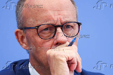 German Chancellor Merz holds press conference in Berlin