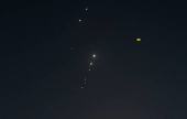 Traces are seen in the sky after Iran's armed forces say they targeted The Al-Udeid base in a missile attack
