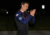 Axiom-4 Mission Specialist Slawosz Uznanski-Wisniewski of Poland reacts before their mission to the International Space Station