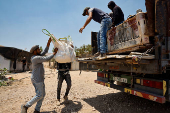 Palestinian Bedouins flee their homes, near Jericho