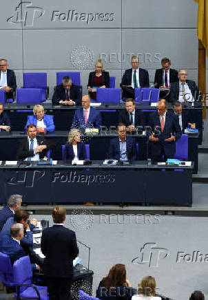 German lower house of parliament Bundestag budget session, in Berlin