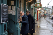 Canada?s Prime Minister Mark Carney campaigns in Quebec City Quebec