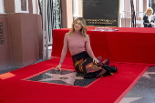 US actor Ellen Pompeo receives her Hollywood Walk of Fame star