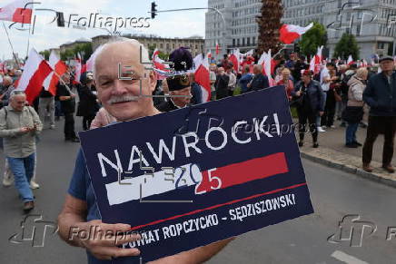 Rally for Polish presidential candidate Karol Nawrocki