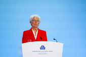 European Central Bank President Christine Lagarde addresses the media in Frankfurt