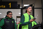 Bolivian soccer team back home after being held unexpectedly in Venezuela, in El Alto