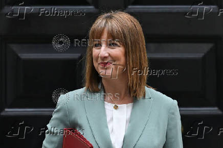 Britain's Chancellor of the Exchequer Reeves leaves 11 Downing Street, in London