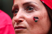 Protest against conditions in Gaza, demanding that the caretaker government impose sanctions against Israel, in Brussels