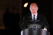 Military grand tattoo in honor of acting German Chancellor Olaf Scholz