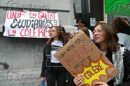 Protest against social reforms of the government in Belgium