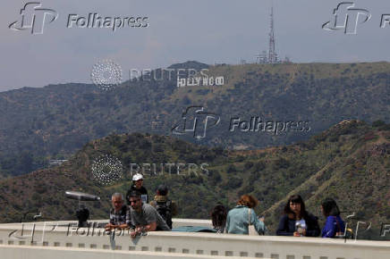 People visit the Griffith Observatory in Los Angeles