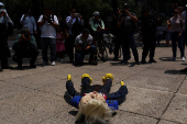 Protest outside the U.S. Embassy in Mexico City in support of the L.A. protests