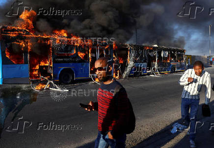 South African taxi operators embark on a two-day strike over a number of grievances against traffic authorities, in Cape Town
