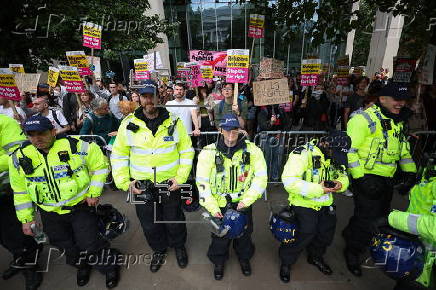 Britain First group hold 'March for Remigration' in Manchester
