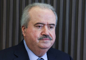 Lebanon's Finance Minister Yassin Jaber attends an interview with Reuters at the Ministry of Finance in Beirut