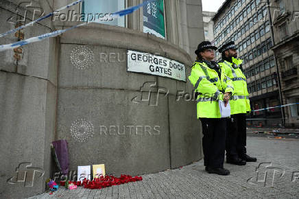 Aftermath of an incident where a car hit fans at the Liverpool parade