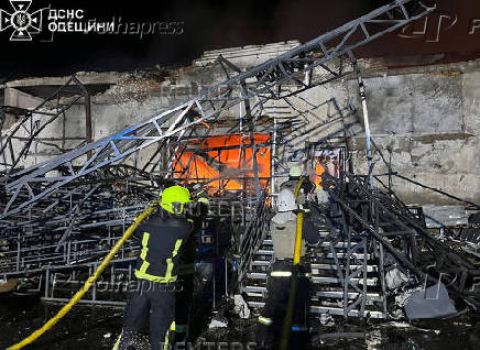 Aftermath of a Russian missile strike in Odesa region
