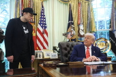 US President Trump, Elon Musk attend press conference in the White House's Oval Office