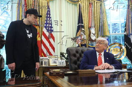 US President Trump, Elon Musk attend press conference in the White House's Oval Office