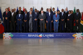 Attendees of the Brazil-Caribbean Summit pose for a family photo in Brasilia