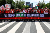 Protest against conditions in Gaza, demanding that the caretaker government impose sanctions against Israel, in The Hague