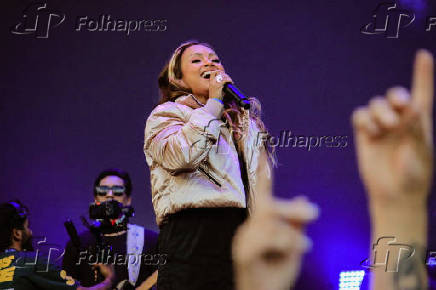 Cantora Bruna Karla participou do evento Marcha para Jesus.