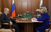 Russian President Putin meets with Human Rights Commissioner Moskalkova