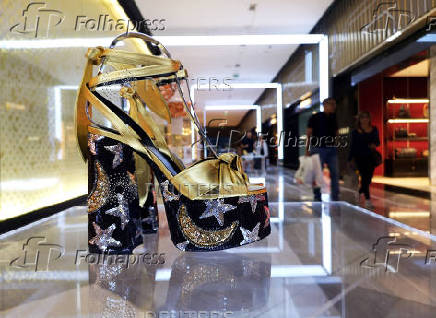 FILE PHOTO: Saint Laurent women high-heel shoes are seen on display at the Dubai Mall in Dubai
