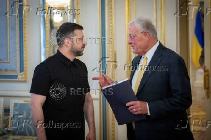 Ukraine's President Zelenskiy meets with U.S. Special Envoy for Ukraine Kellogg, in Kyiv
