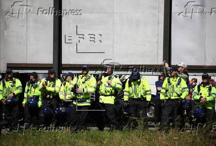 Britain First group hold 'March for Remigration' in Manchester