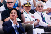 Taiwan President Lai Ching-te attends the coast guard annual drill in Kaohsiung