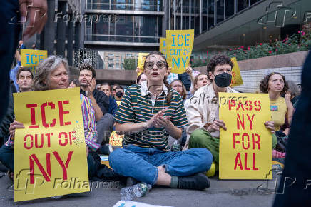 Protest against Immigration and Customs Enforcement (ICE) at U.S. Immigration Court in New York City