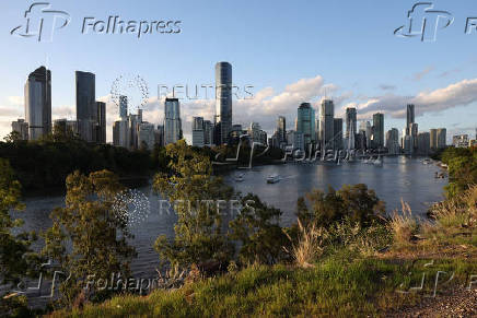 A view of Brisbane River and the city skyline in Brisbane