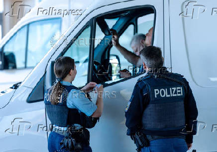 German police conduct random checks at the German-Swiss border in Weil am Rhein