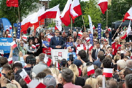 Presidential candidate Rafal Trzaskowskis campaigns in in Wloclawek