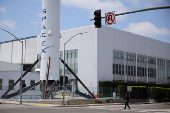 SpaceX headquarters is shown in Hawthorne, California
