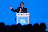 Prime Minister Keir Starmer Speaks At A Conference In London