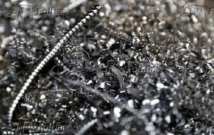 FILE PHOTO: Offcuts of metal are seen inside a waste bin at Produmax in Shipley
