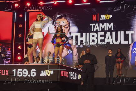 Boxers weigh-in before Taylor vs Serrano boxing match