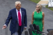 President Trump responds to questions from the media as he departs for Pennsylvania