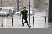 Rainy weather in Warsaw