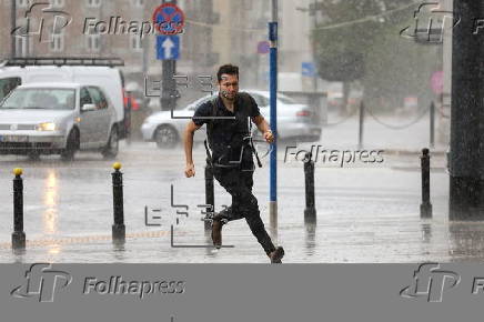 Rainy weather in Warsaw