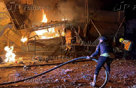 Aftermath of an Israeli strike on an UNRWA school sheltering displaced people, in the Bureij camp in the central Gaza Strip