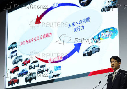 Toyota Motor holds a media briefing for the financial results in Tokyo