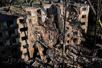 Aftermath of Russian drone and missile strikes, amid Russia's attack on Ukraine, in Kyiv